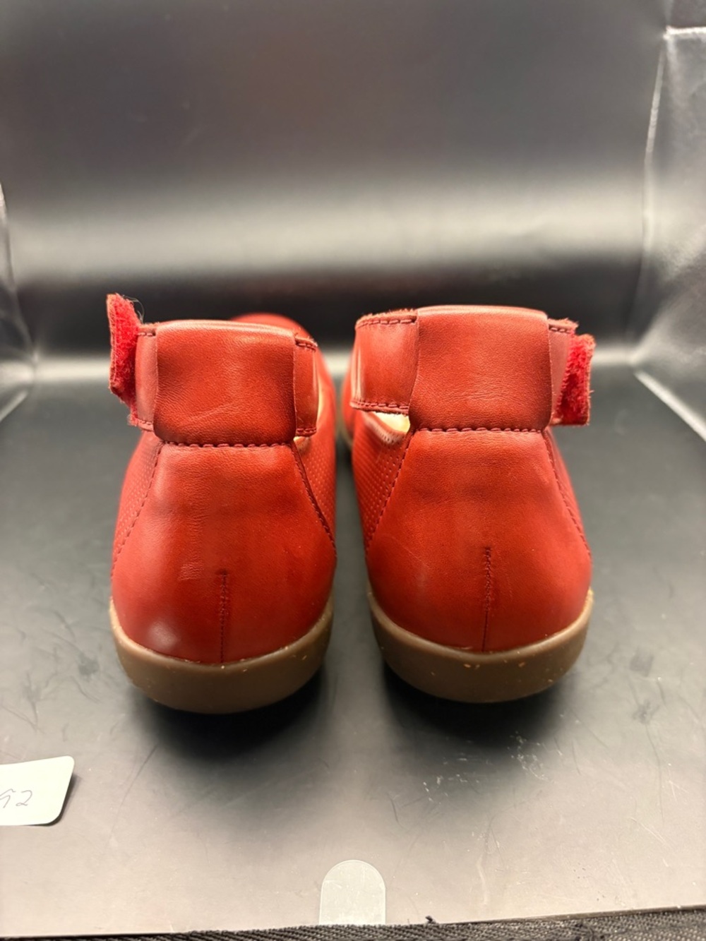 Clarks Collection Red Ankle Strap Perforated flats - size 9.5 Wide - Picture 2 of 5